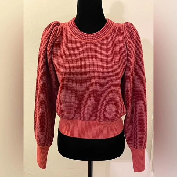 SEE BY CHLOE Puff Sleeve Sweater in Red - Picture 6 of 12